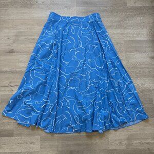 Share Madewell Skirt Womens 14 Blue Floral Signature Poplin Maxi Linear Bloom